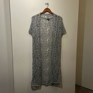 GORGEOUS Eileen Fisher loose knit short sleeve duster length cardigan size XL